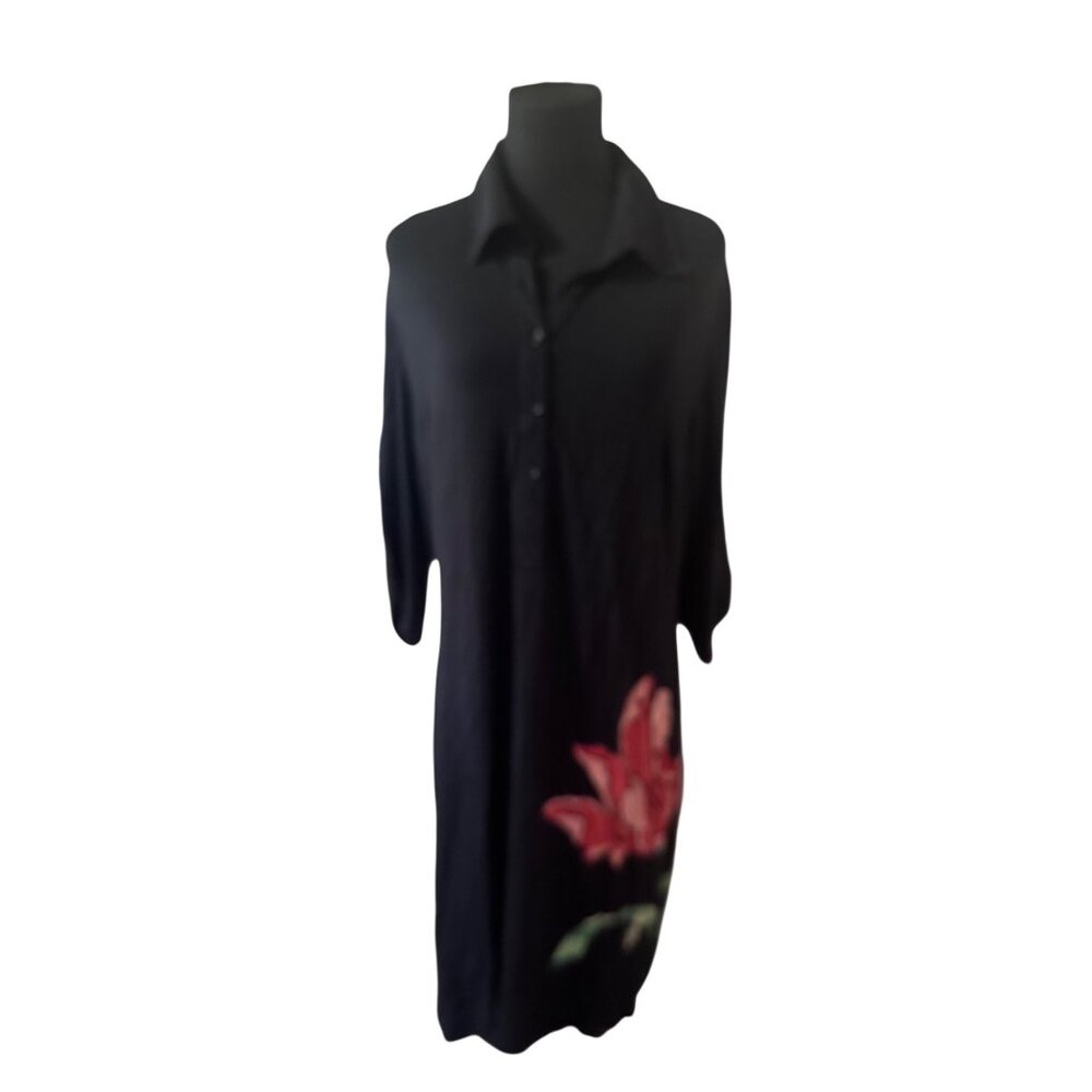 Very Vollbrach black red and green floral dress size XL